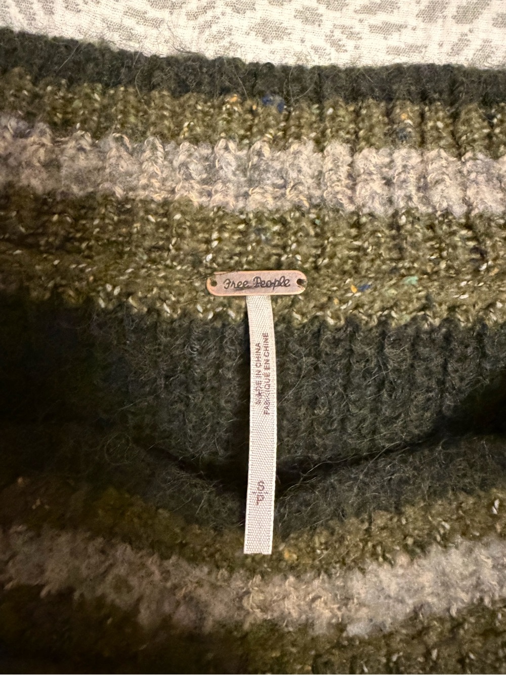 Free People Alpaca Wool Blend Striped Grommet Oversized Sweater Size S - Picture 5 of 13